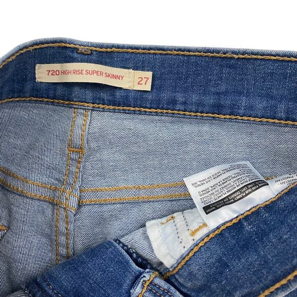 Levis 720 High Rise super skinny Jeans Women's 27 - Picture 3 of 4